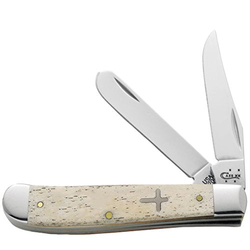 Case Pocket Knife Mini Trapper with Natural Bone Handle, 3.5 Inch Closed
