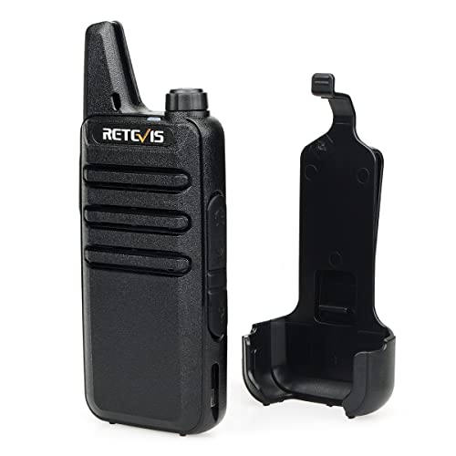 Retevis RT22 Black Walkie Talkies with Earpiece, Compact 2-Way Radios (10 Pack)