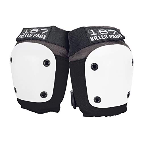187 Killer Pads Fly Knee Pads Large X-Large Grey White Caps - Impact Protection