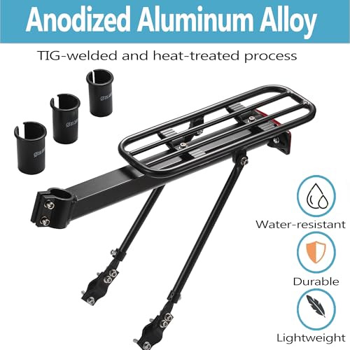 Rear Bike Rack Aluminum Alloy Large Size Reflective Max 110lb Capacity