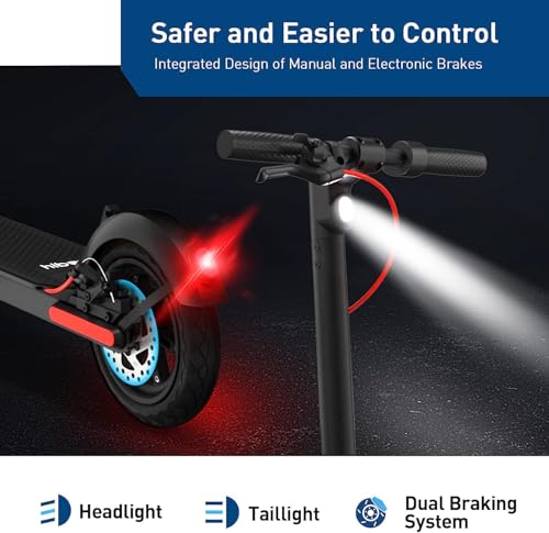 Electric Scooter for Adults - 19 MPH, 22-Mile Range, Deep Black
