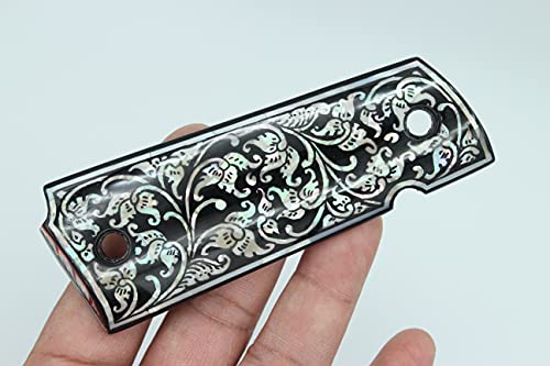 Black Mother of Pearl 1911 Pistol Grip for Colt Kimber Springfield Remington Taurus