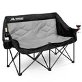 Huskfirm Oversized 2-Person Camping Chair Grey - Portable Folding Lawn Seat