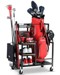 Golf Bag Storage Organizer with Wheels - Garage & Closet Stand (1) - FHXZH