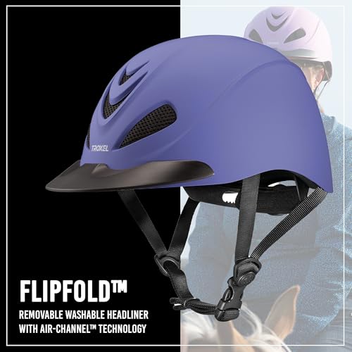 Troxel Liberty Ultralight Horse Riding Helmet - Periwinkle, Medium, Low-Profile Adjustable Equestrian Safety Gear