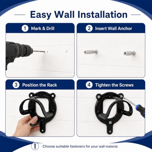 24 Counts Horse Bridle Rack with Hooks & Wall Mount Hardware - Tack Storage