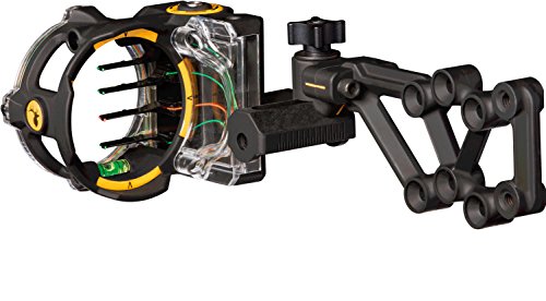 Bow Sight with 4 Pins - Right-Hand, 0.019 Inch, Tool-Free Windage & Elevation Adjustment