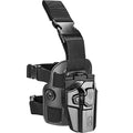 GUN & FLOWER Black Universal Drop Leg Holster for Full & Compact Pistols - Optic Cut & Level II Retention
