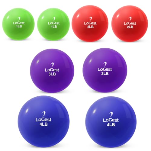 Logest Set of 8 Weighted Toning Exercise Balls 1-6LB for Men & Women