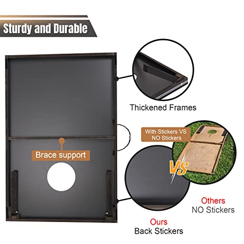 OUTBALL Classic Flag Cornhole Set 3’x2’ Regulation Size with Carrying Bag & Bean Bags