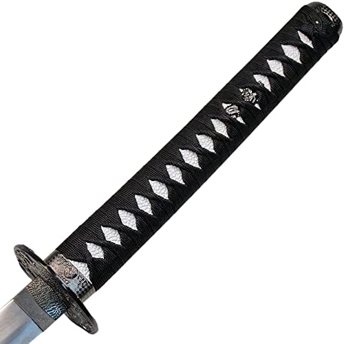 Japanese Samurai Sword Katana with Stand - Last Samurai Honor, 41.5 Inch, Black Scabbard