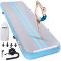 ROMELANDS Mint Green Inflatable Air Gymnastics Tumble Track Mat 10ft with Electric Pump