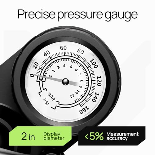 Panaride Bicycle Floor Pump with Pressure Gauge - Portable Bike Tire Inflator for Presta & Schrader Valves
