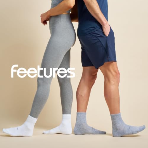 Feetures High Performance Max Cushion Quarter Tall Socks - Medium White (3 Pair)