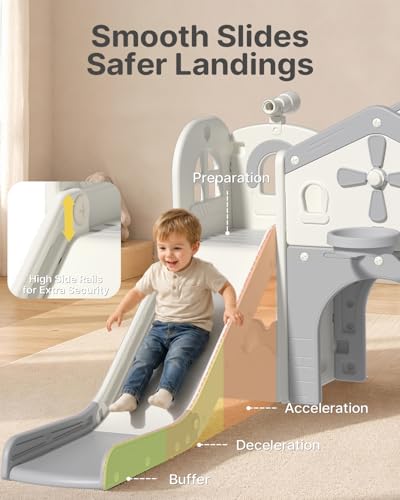 Babytronic White & Gray 10-in-1 Toddler Indoor & Outdoor Playset with Slide & Climber