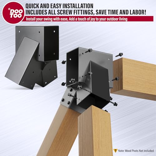 Green A-Frame Swing Set Brackets Kit for 4x6 Top Beam & 4x4 Legs - Heavy Duty Stainless Steel