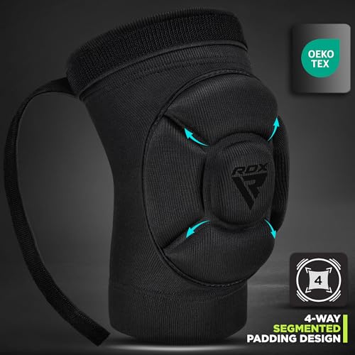 RDX Black Large Knee Pads for Work & Sports Anti-Slip Padded Foam