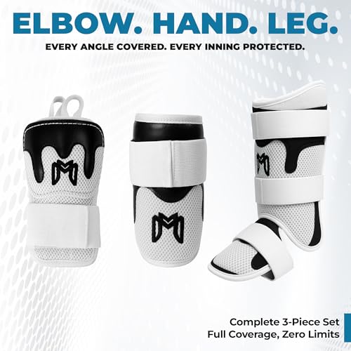 Youth Black MediCaptain TripleGuard Baseball Protection Kit Hand Elbow Leg Guards