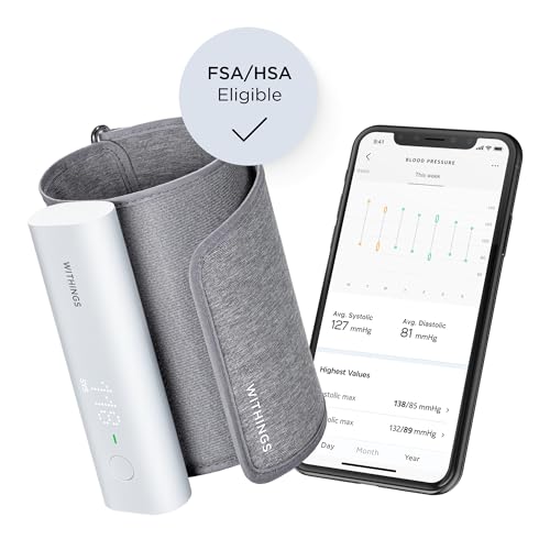 Withings BPM Connect Blood Pressure Cuff - FDA Cleared, WiFi & Bluetooth, 1 Count