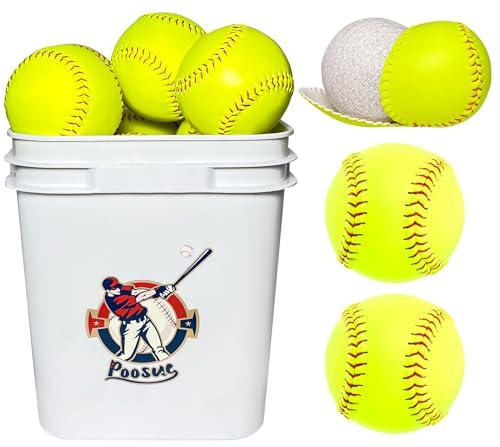 11 Inch Softballs Pack of 16 for Baseball & Softball Training - Solid Cork Core