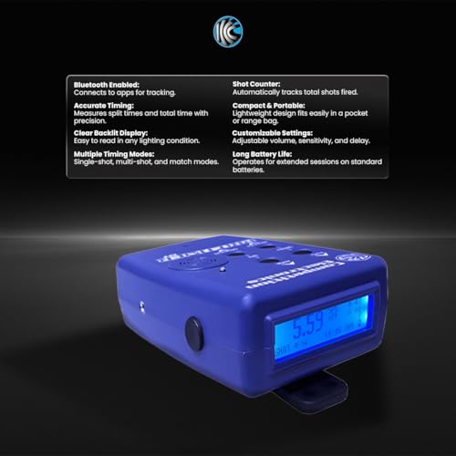 Shot Timer Bluetooth ProTimerBT for Shooting Range Practice - Blue