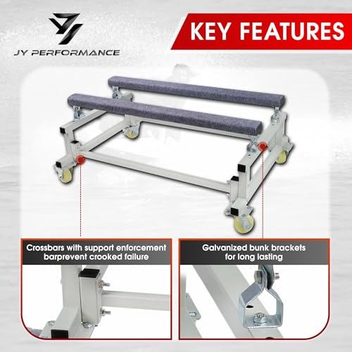 Heavy Duty Jet Ski Dolly Cart with Adjustable Carpeted Bunks for Watercraft Transport