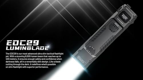 LED Flashlight with USB-C Rechargeable 6500 Lumens Flat Body Waterproof