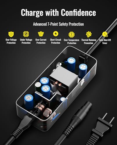 TerraXper Fast Charger for Segway Ninebot MAX G3 F3 F3 Pro GT3 ZT3 Pro 48V E-Scooter
