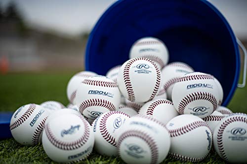 White Youth Baseballs in Bucket – Practice Balls for High School & College, 30 Pack