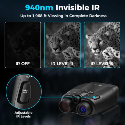 Vtiisamao Dark Gray Night Vision Goggles with 8X Zoom & HD Display