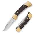 Buck Knives 112 Ranger Hunting Knife with Sheath - Wood & Brass Handle, 3-Inch Blade