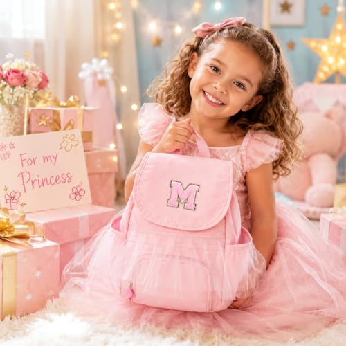 Kids Dance Backpack with Shoes & Water Bottle Pockets - Pink A