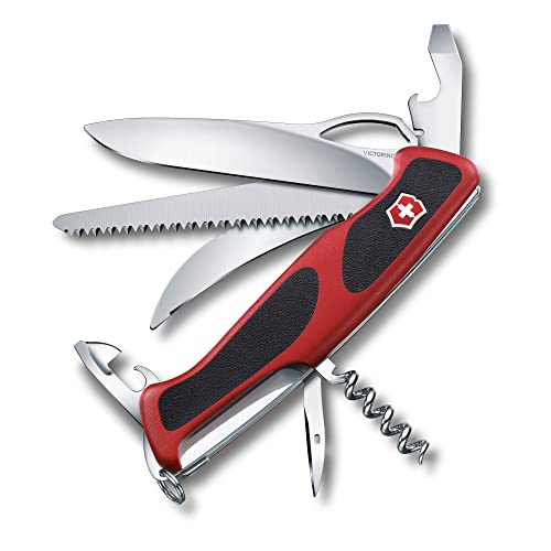 Victorinox RangerGrip 57 Hunter Pocket Knife with 13 Functions, Red/Black Swiss Made