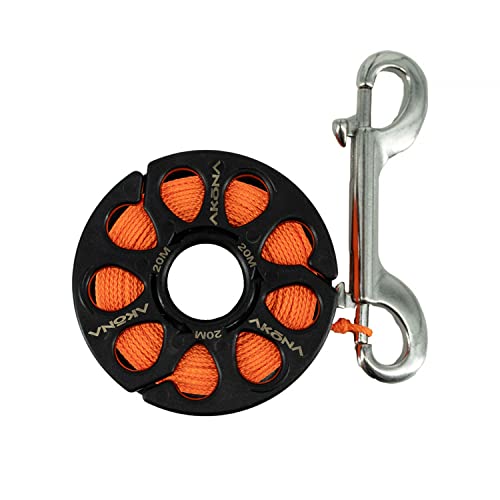 Surface Marker Buoy for Diving & Snorkeling - 20M/65FT Spool, Bright Orange