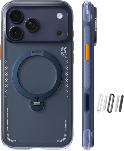 TORRAS Q3 Air for iPhone 17 Pro Max Case with 360 Magnetic Stand - Midnight Blue