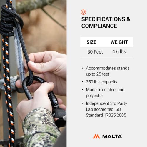 Malta Hunting 30-Foot Reflective Safety Rope - Pack of 3 Fall Protection Lifelines