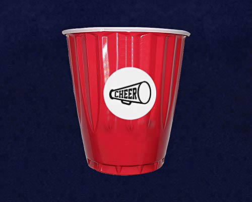 Cheerleading Megaphone Stickers - 250 Round Cheer Squad Decals for Fundraising & Events