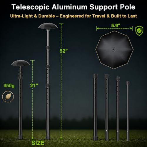 Professional Stiff Arm Golf Travel Bag Support Pole - Black
