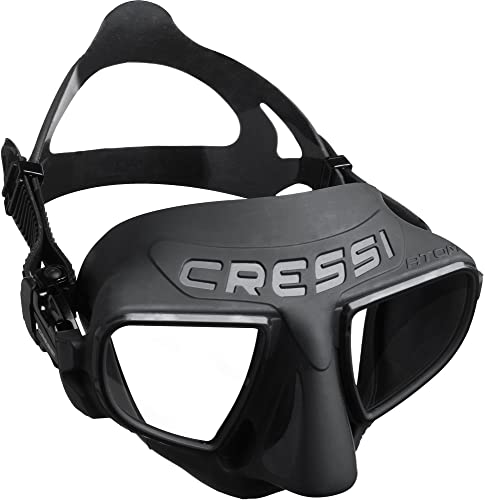 Cressi Atom Frameless Freediving Mask Black/Black - Low Volume, Ergonomic Nose