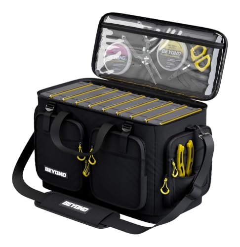 Beyond Braid Large Water-Resistant Tackle Bag for Fishing Equipment – Holds 9 Tackle Boxes