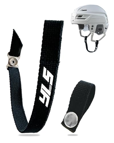 Black Hockey Helmet Chin Strap with Stainless Steel Snaps - Replacement Loop Kit