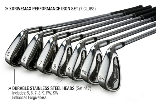 Men's Black Right-Hand Golf Clubs Set - 11-Piece Complete Golf Set with Driver, Irons, Putter & Bag