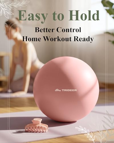 Pink 7-8 Inch Pilates Exercise Ball with Pump for Core & Rehab - Small Fitness Ball
