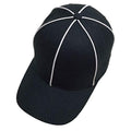 Referee Hat Black with White Stripe Adjustable Cotton Cap - One Size
