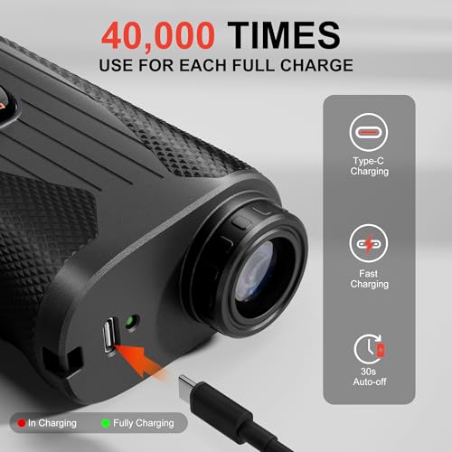 Golf Rangefinder with Slope & Flag Locking 1200 Yards - Black & Orange