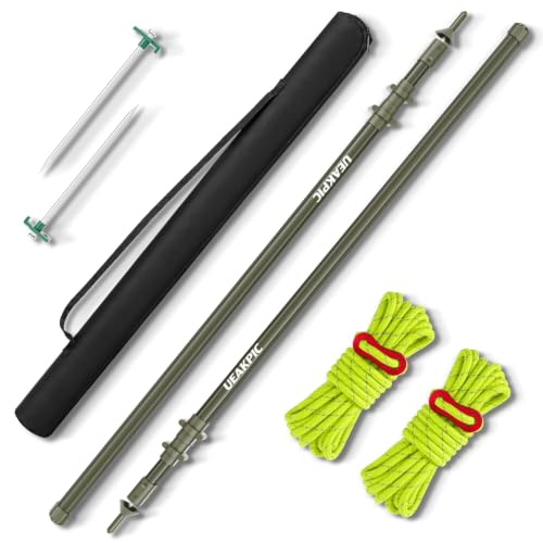 Telescoping Camping Tarp Poles Set of 2 - Adjustable Aluminum Tent Support 3.28-8.2FT