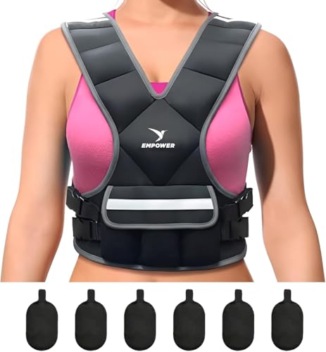 16lb Adjustable Weighted Vest for Women - Reflective Strips, Fitness & Muscle Support