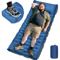 Extra Thick 6-Inch Camping Sleeping Pad with Built-In Pump - Blue & Gray