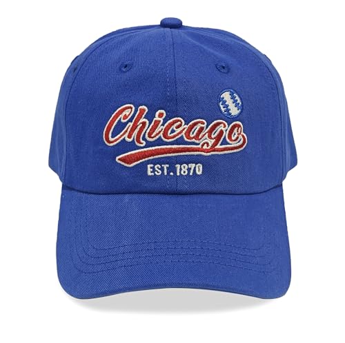 Vintage Embroidered Classic Cap - Adjustable Hat for Men Women Teenagers Medium Chicago C