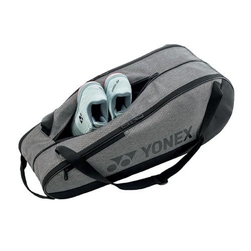 YONEX Team Racquet Bag with YKK Zippers & Multiple Compartments - Grey/Black